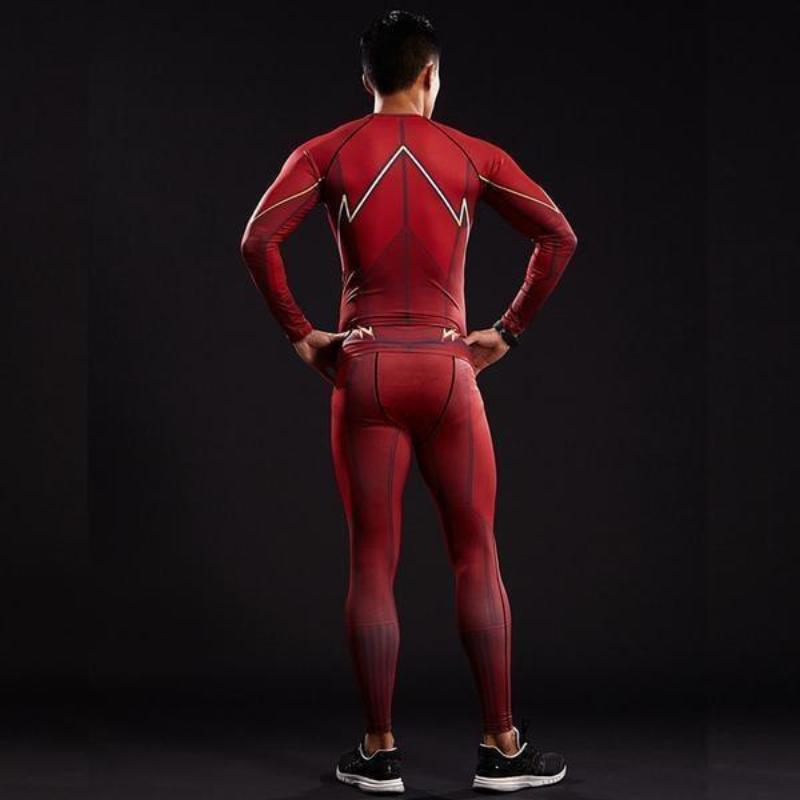 Red Elastic 3D Printed The Flash Pants