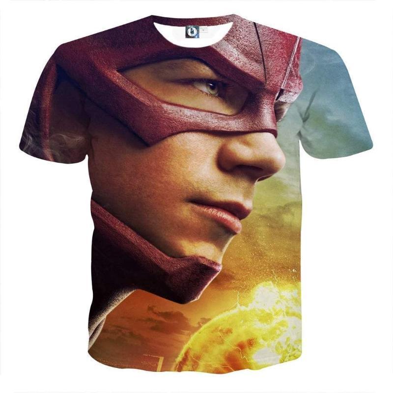 The Flash Red Orange Blue Stylish 3D Printed T-Shirt
