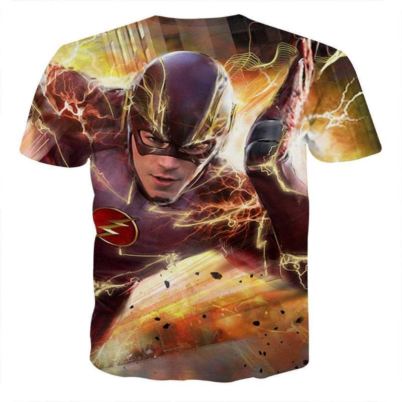 Orange Stylish 3D Printed The Flash T-Shirt