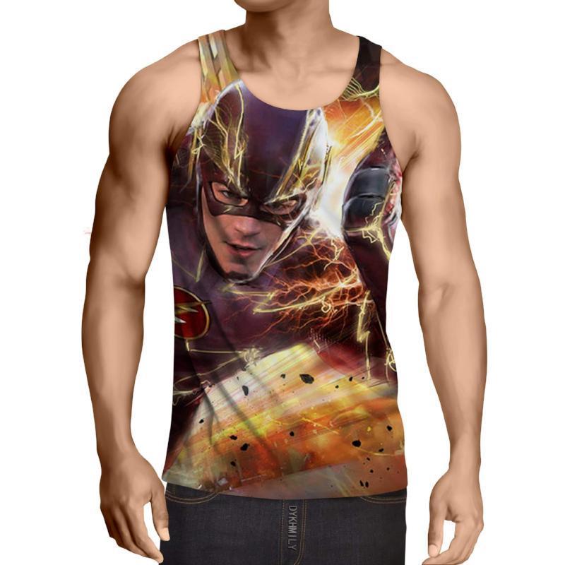 The Flash Red Orange Stylish 3D Printed Tank Top
