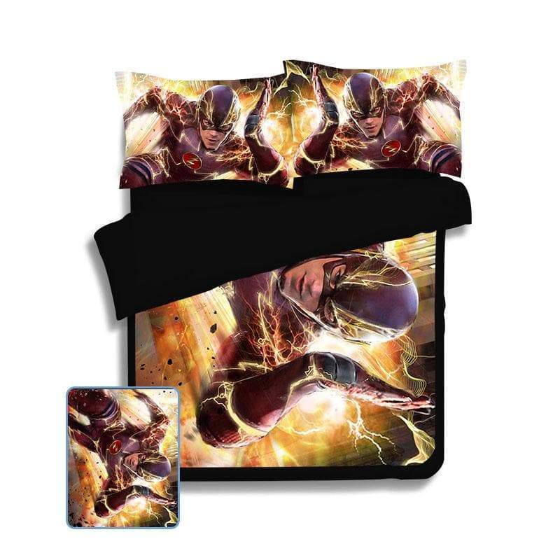 The Flash Red & Orange Stylish Bed Cover