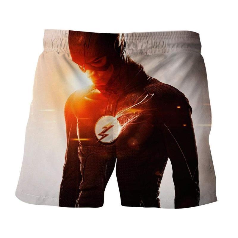 The Flash Red White 3D Printed The Flash Shorts