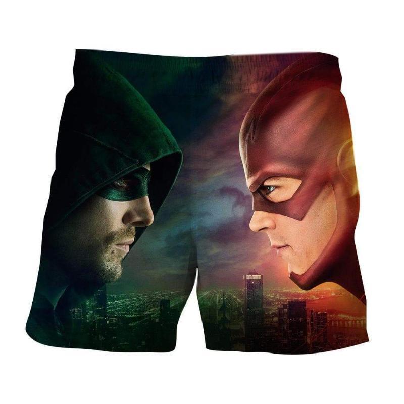 Red and Green 3D Printed The Flash Shorts