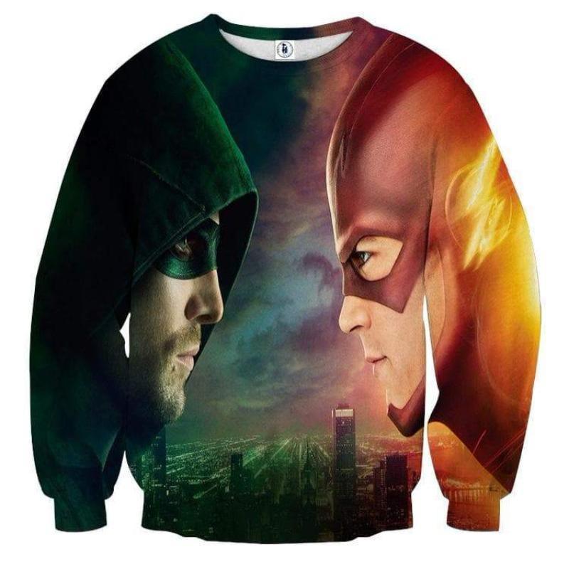 Red and Green 3D Printed The Flash Sweatshirt