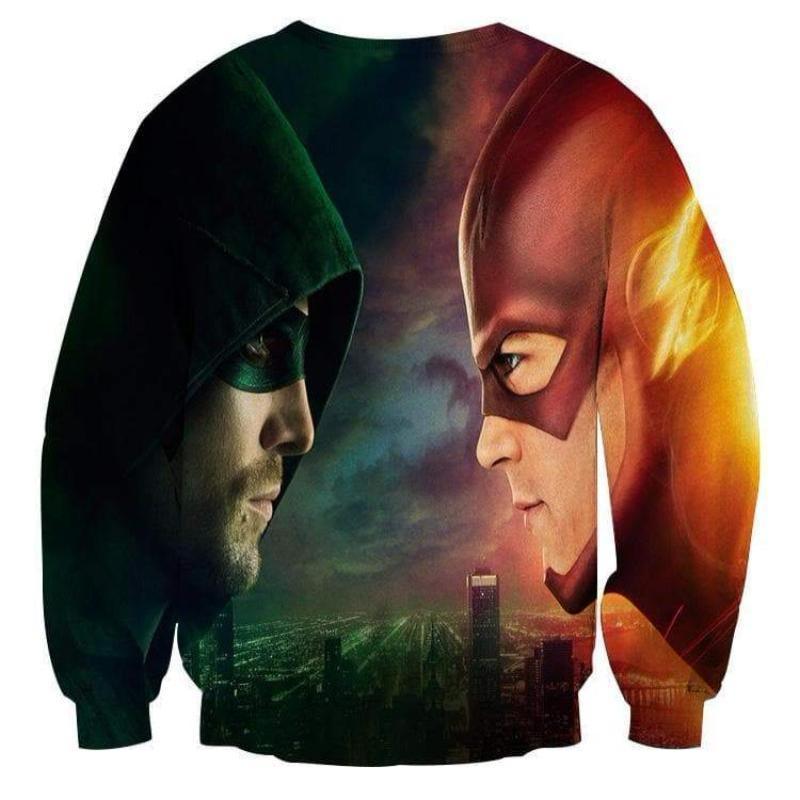 Red and Green 3D Printed The Flash Sweatshirt