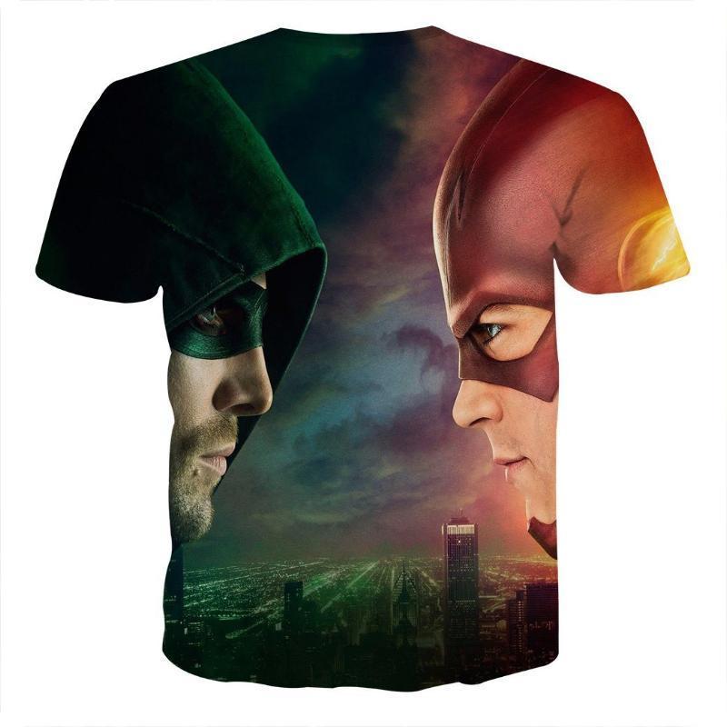 Red and Green 3D Printed The Flash T-Shirt