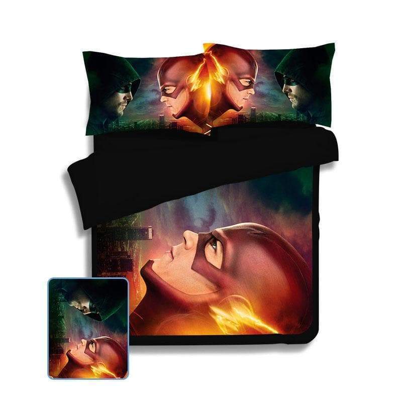 Red and Green The Flash Bed Cover