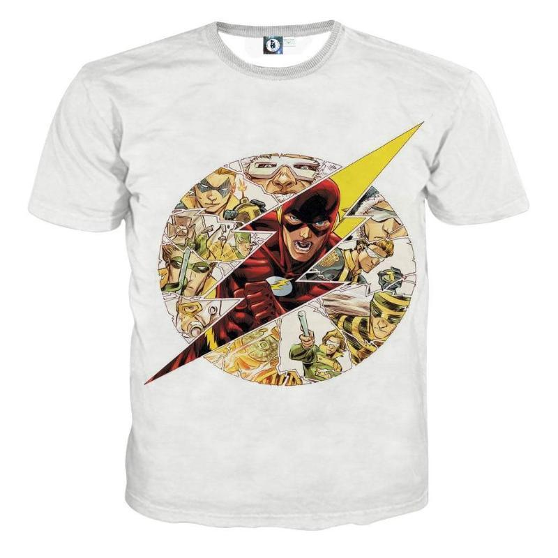 The Flash White 3D Printed T-Shirt