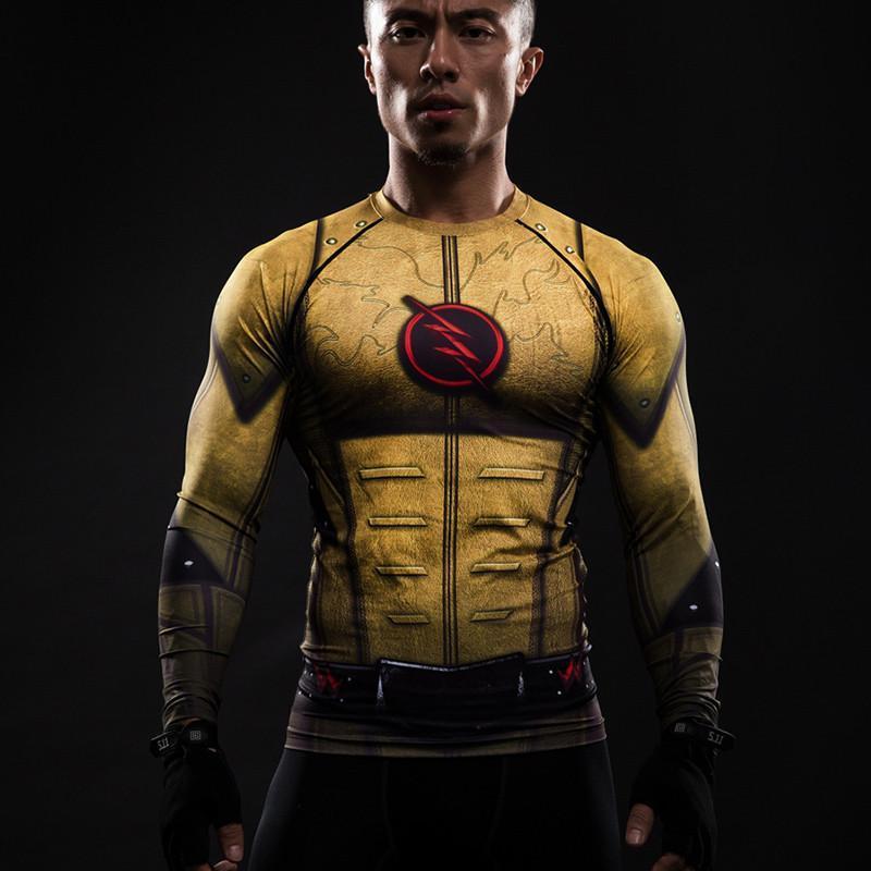 Yellow 3D Printed The Flash Long Sleeve Shirt