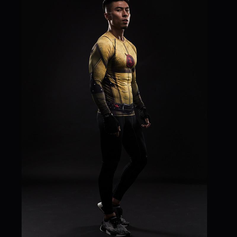 Yellow 3D Printed The Flash Long Sleeve Shirt