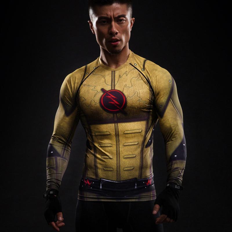 Yellow 3D Printed The Flash Long Sleeve Shirt