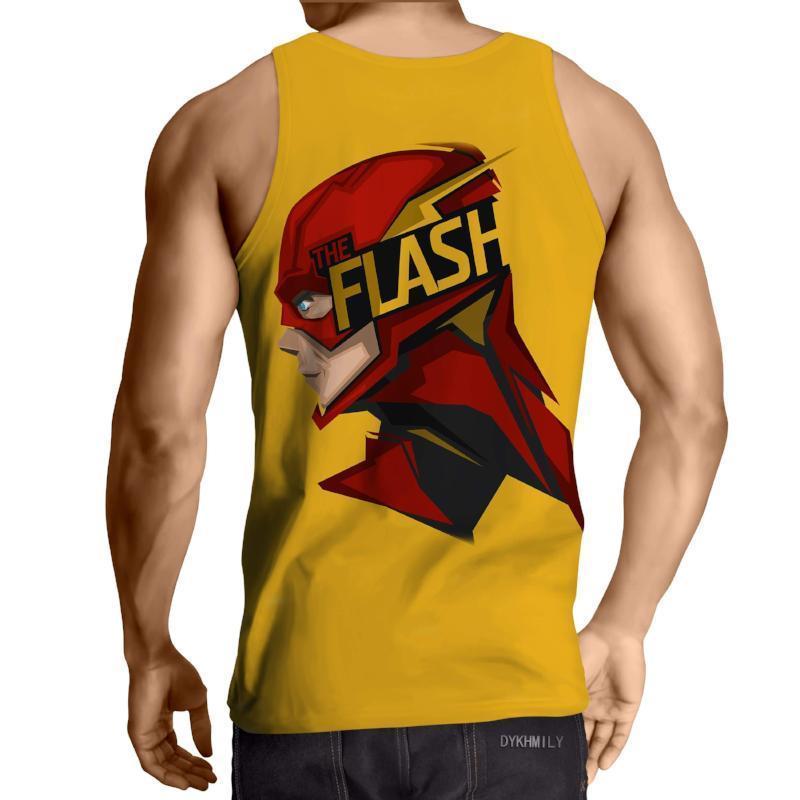 Yellow & Red 3D Printed The Flash Tank Top
