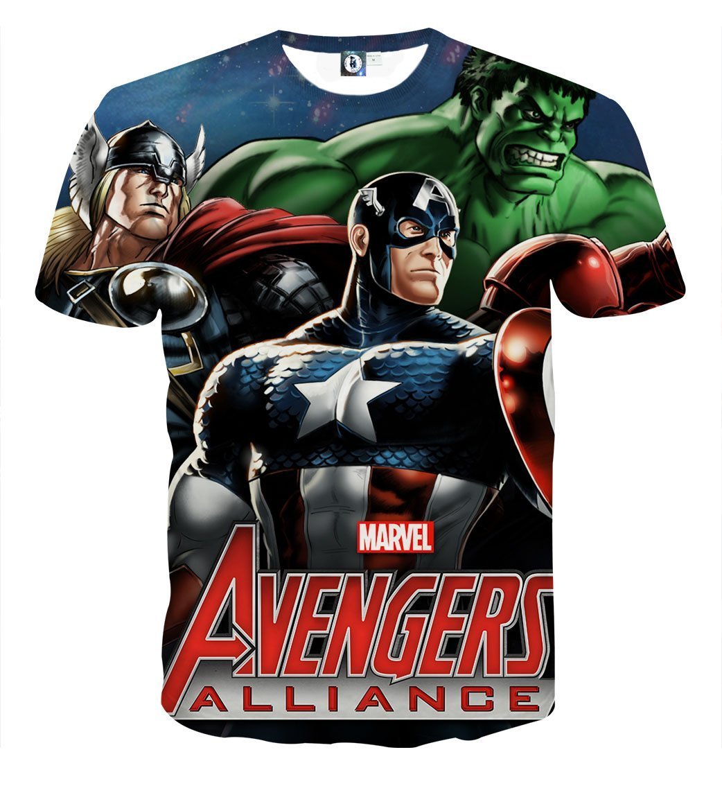 Thor Hulk Tee And Captain America 3D Printed Hulk T-Shirts