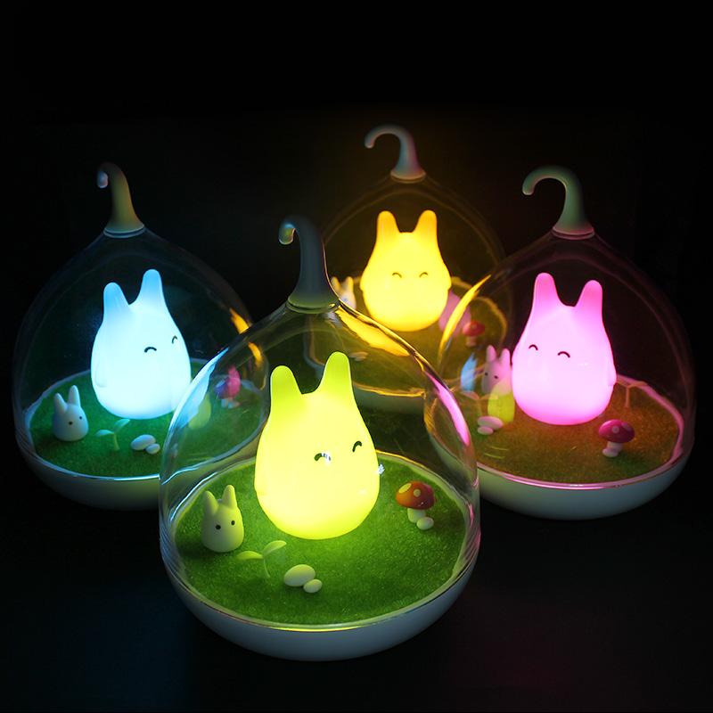 Totoro Pink LED Lamp - Glowing Bright At Night