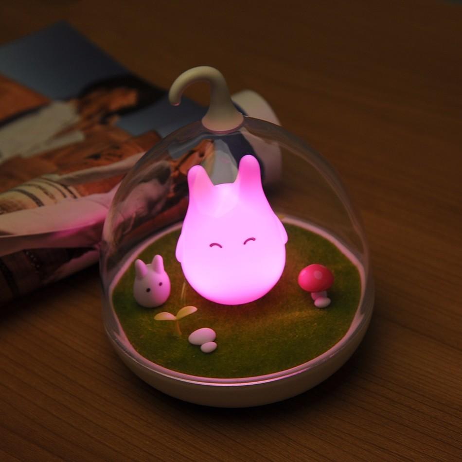 Totoro Pink LED Lamp - Glowing Bright At Night