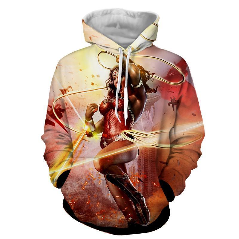 3D Printed Crimson Wonder Woman Hoodie