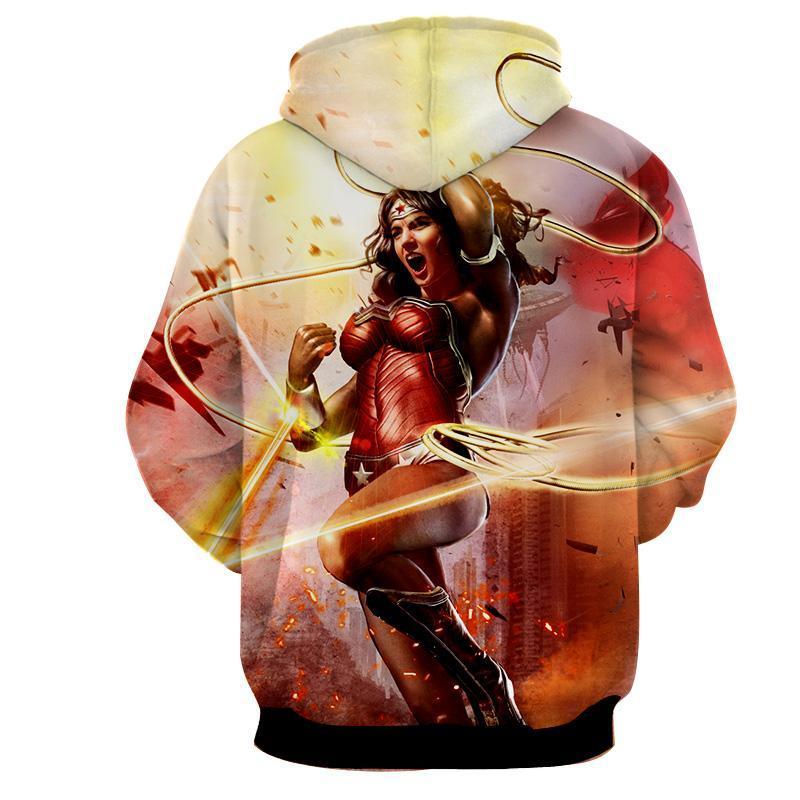 3D Printed Crimson Wonder Woman Hoodie