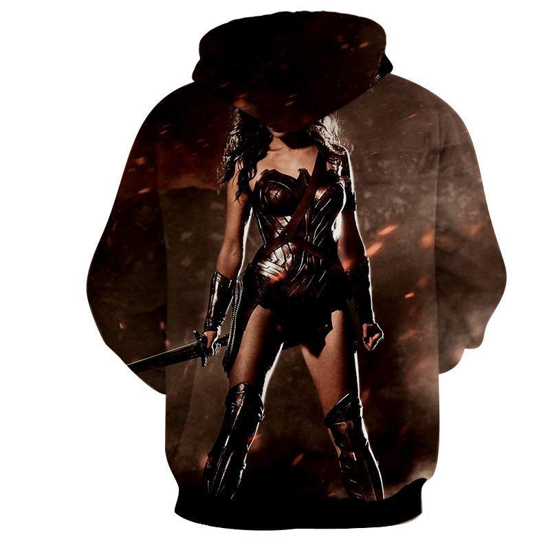 3D Printed Dark Side Wonder Woman Hoodie