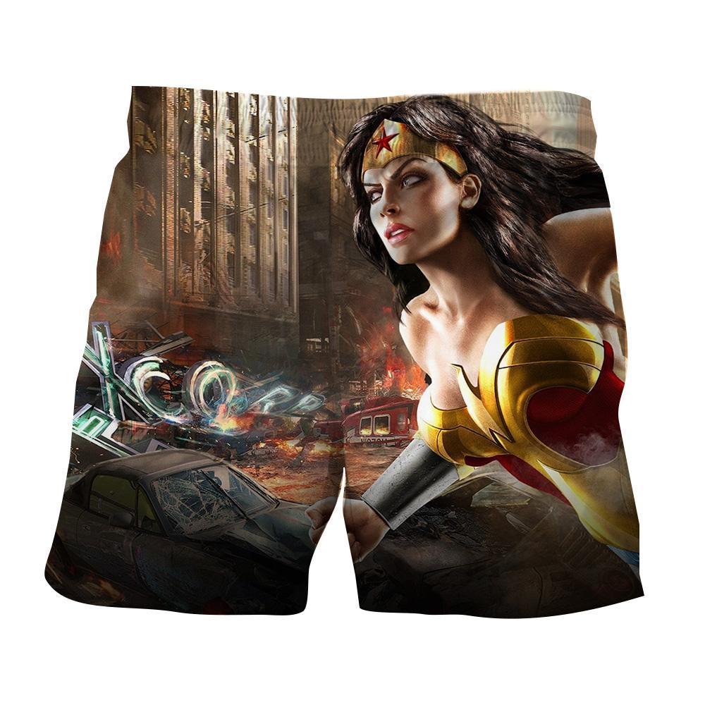 Wonder Woman 3D Printed Fighting Thunder Wonder Woman Shorts