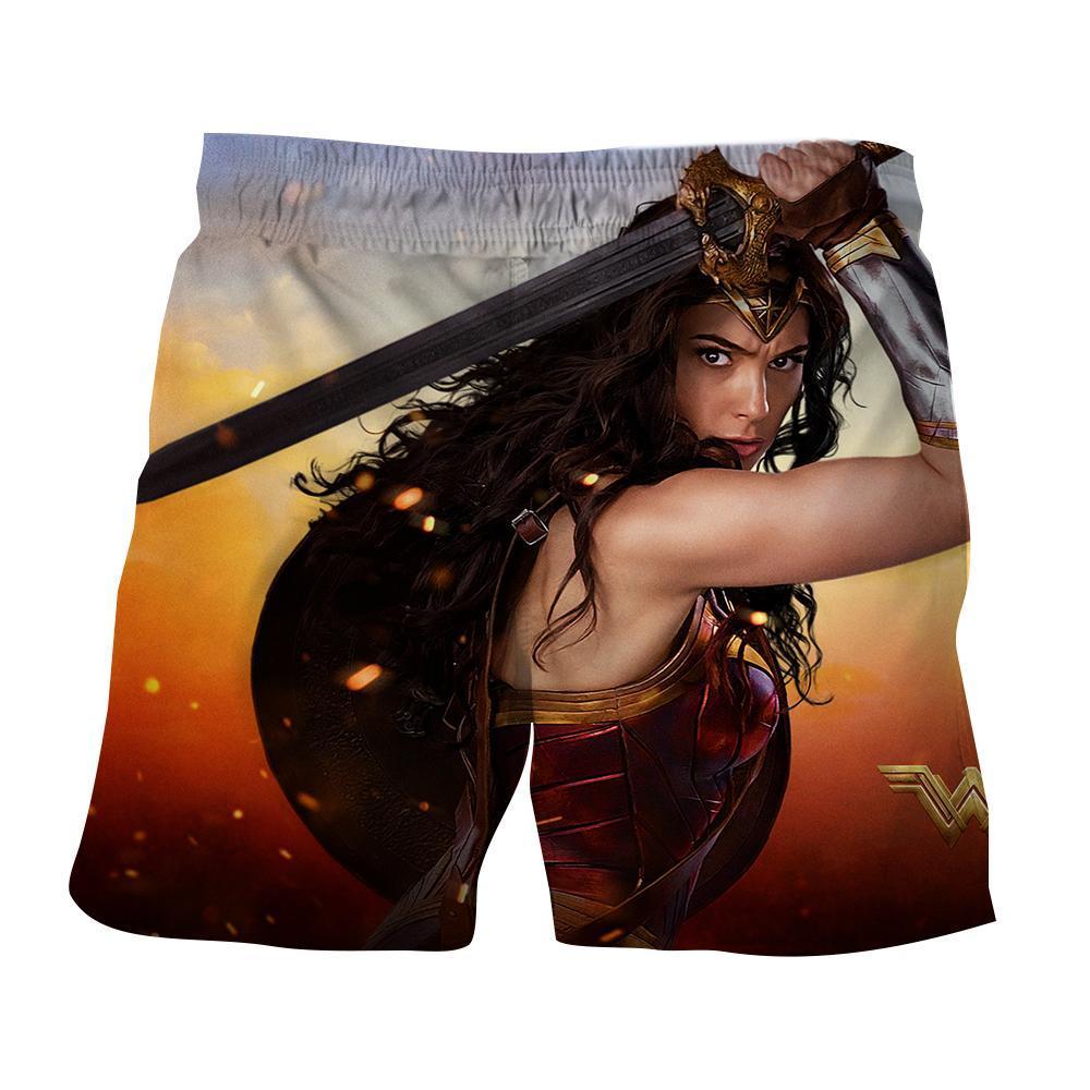 Wonder Woman 3D Printed Fighting with Sword Wonder Woman Shorts