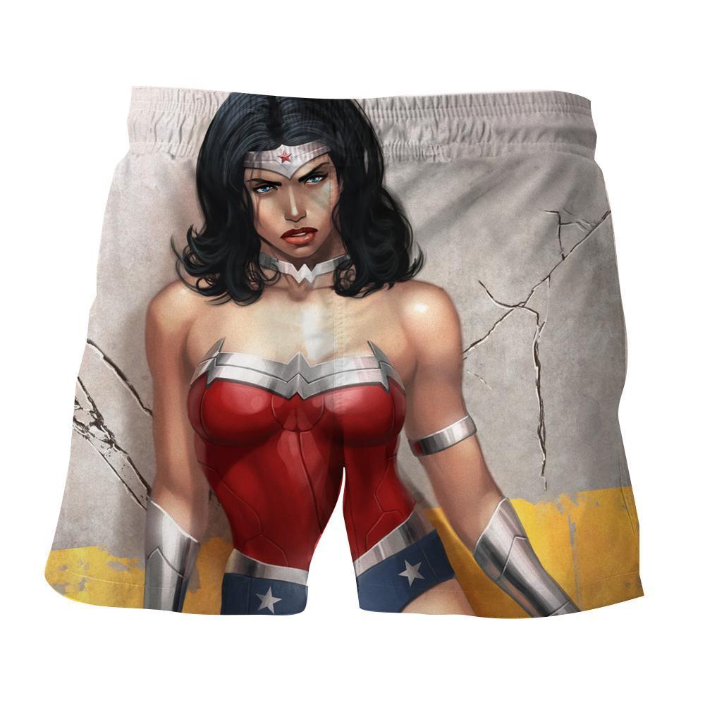Wonder Woman 3D Printed Layed Back Wonder Woman Shorts