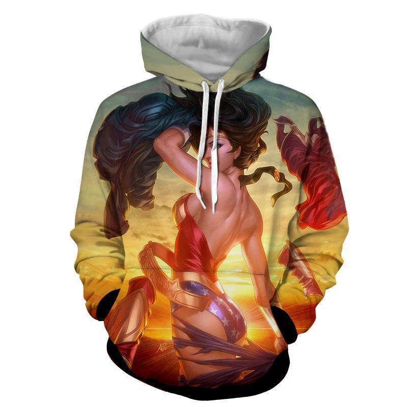 3D Printed Sham Wonder Woman Hoodie