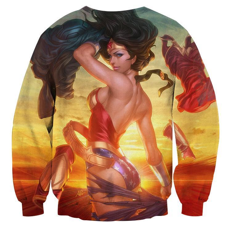 Wonder Woman Antecubital 3D Printed Wonder Woman Sweatshirt