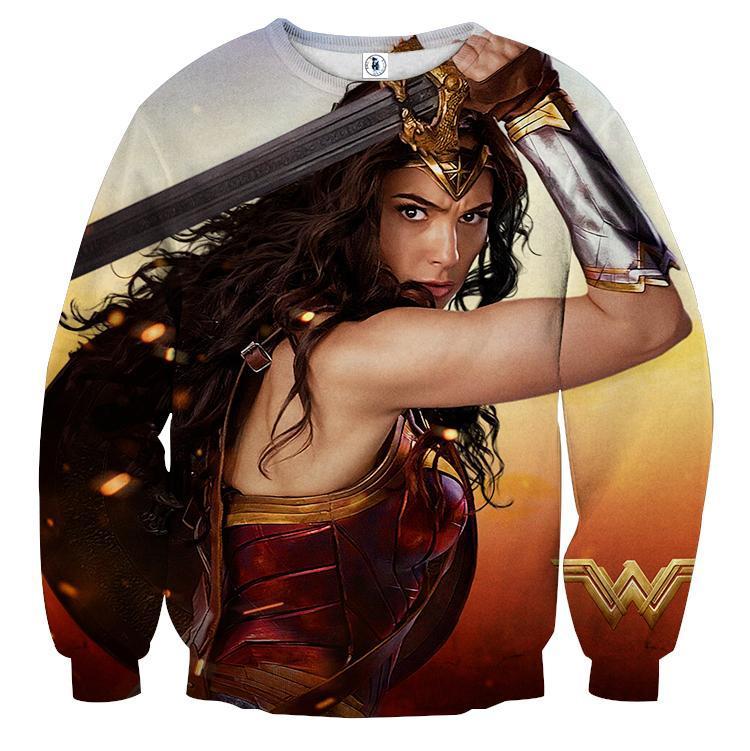 Wonder Woman Bogus 3D Printed Wonder Woman Sweatshirt