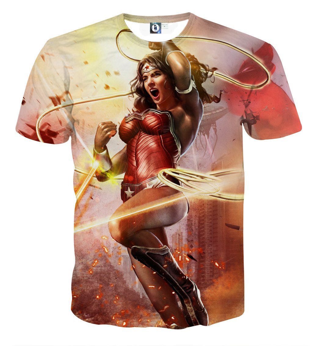 Wonder Woman Tee Quasar 3D Printed Wonder Women T Shirt