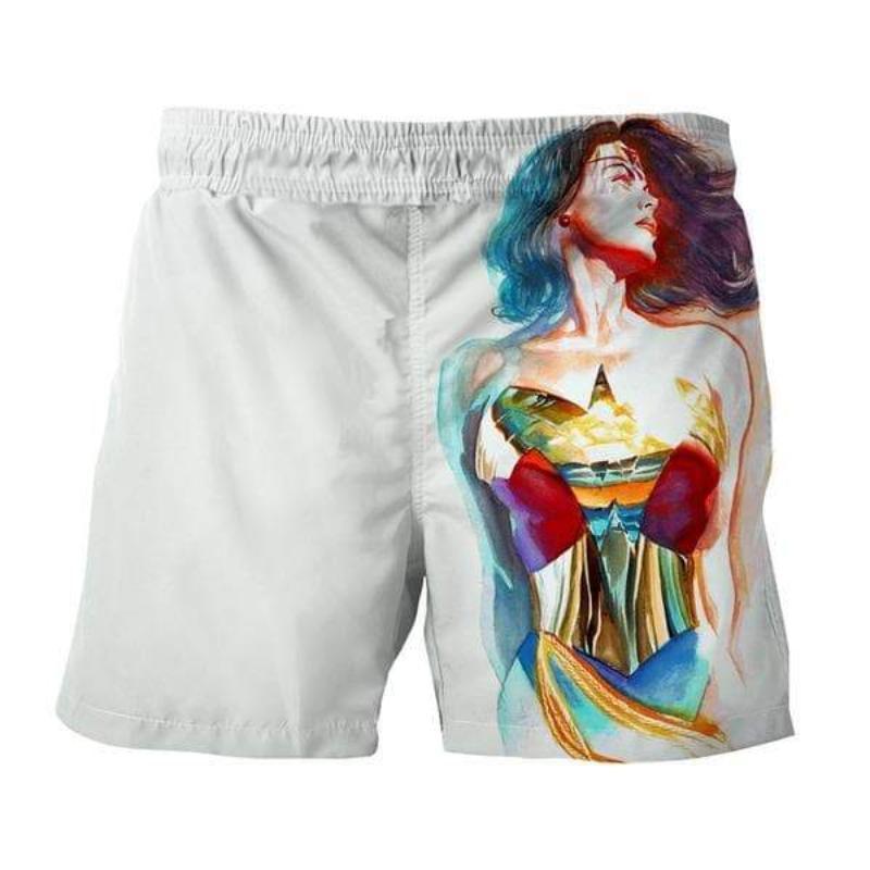 Wonderman Silhouette Print 3D Printed Wonder Woman Shorts