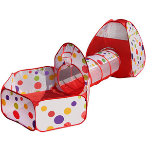 3 In 1 Children Kids Play Tent In Tunnel